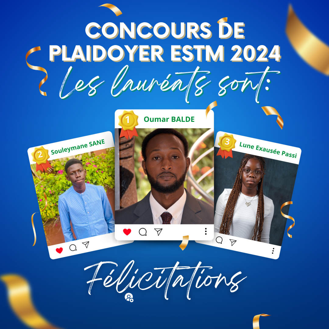 🎉 Félicitations aux lauréats du concours de plaidoyer ESTM 2024 ! 🎉